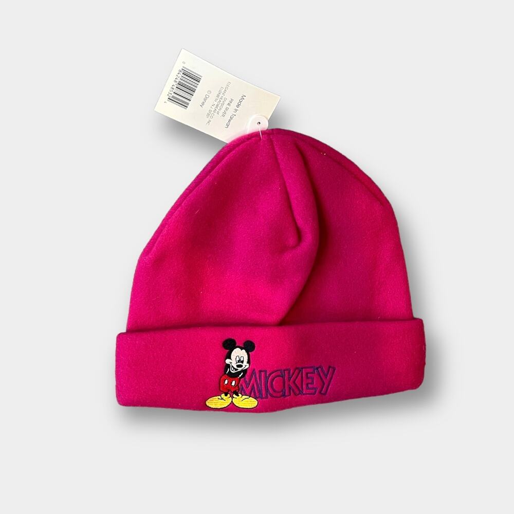 Vintage Mickey For Kids Pink Fleece Hat NWT